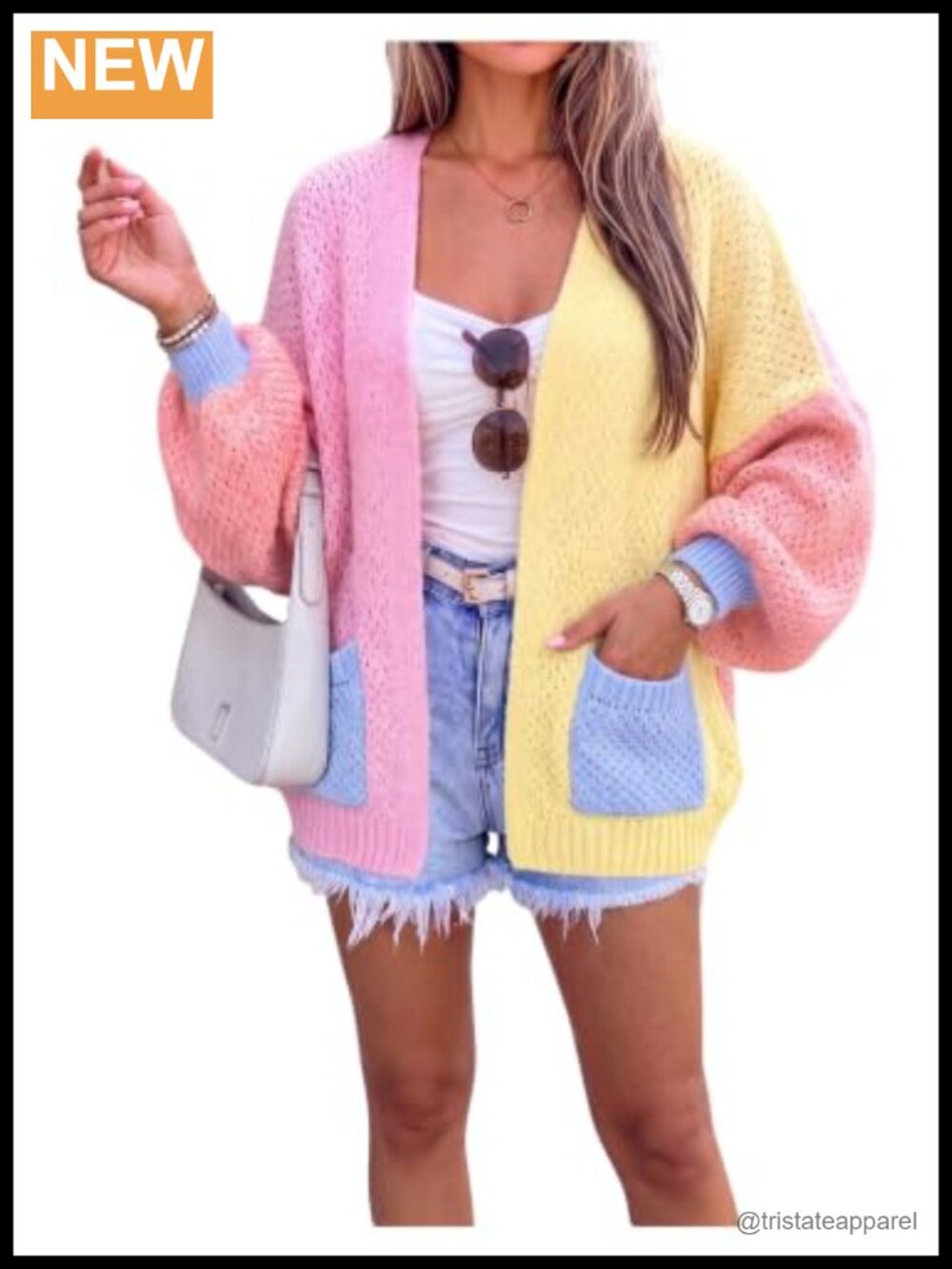 Open Front Cardigan Sweaters for Women Long Sleeve Knit Multicolor